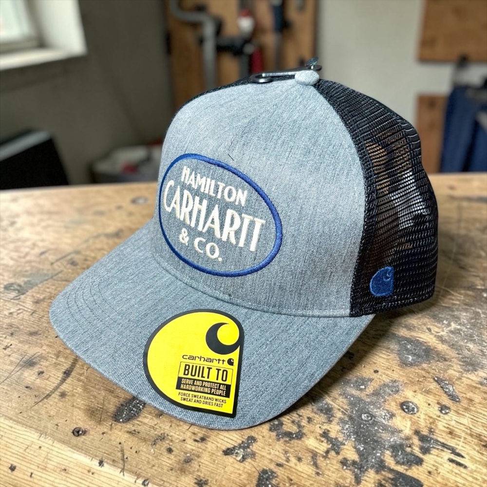 Carhartt 106740 Hamilton Embroidered Twill Mesh Back Gray Trucker Hat OS